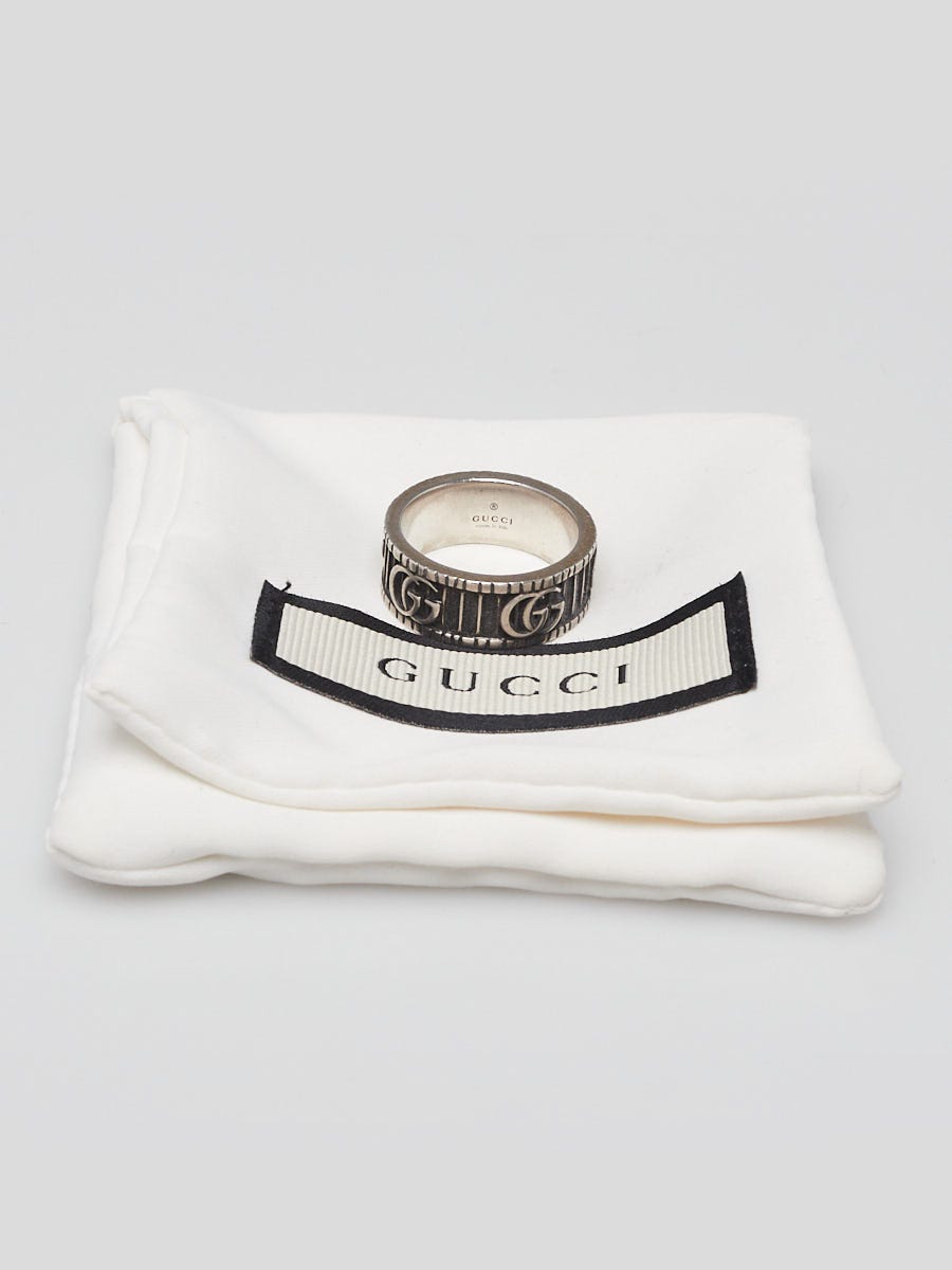 Gucci Sterling Silver Double G Ring Size 6.5
