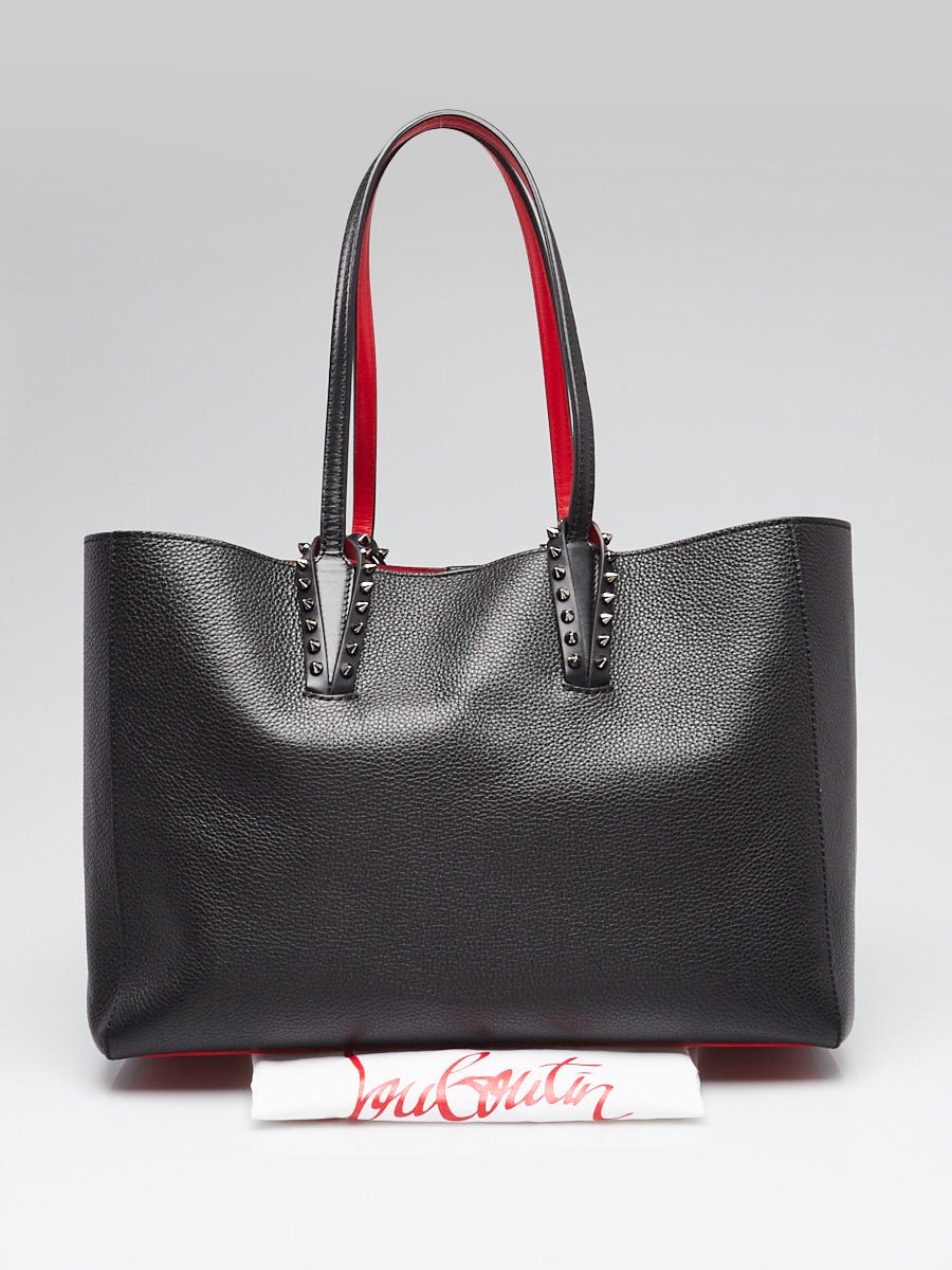 Christian Louboutin パーティーバッグ Christian Louboutin Black Pebbled Leather Small Cabata Spiked Tote