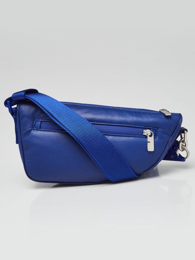 Burberry Blue Knight Leather Shield Crossbody Bag
