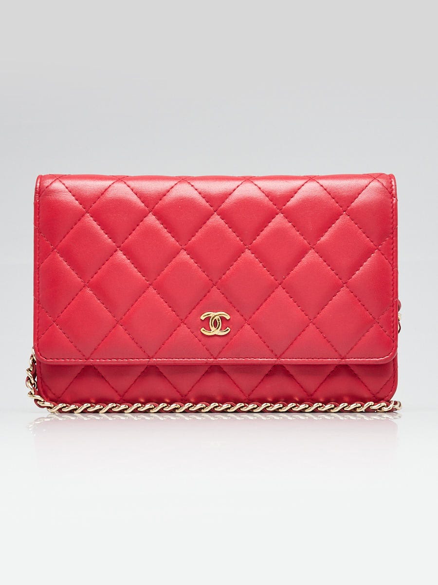Chanel Dark Pink Quilted Lambskin Leather Classic WOC Clutch Bag