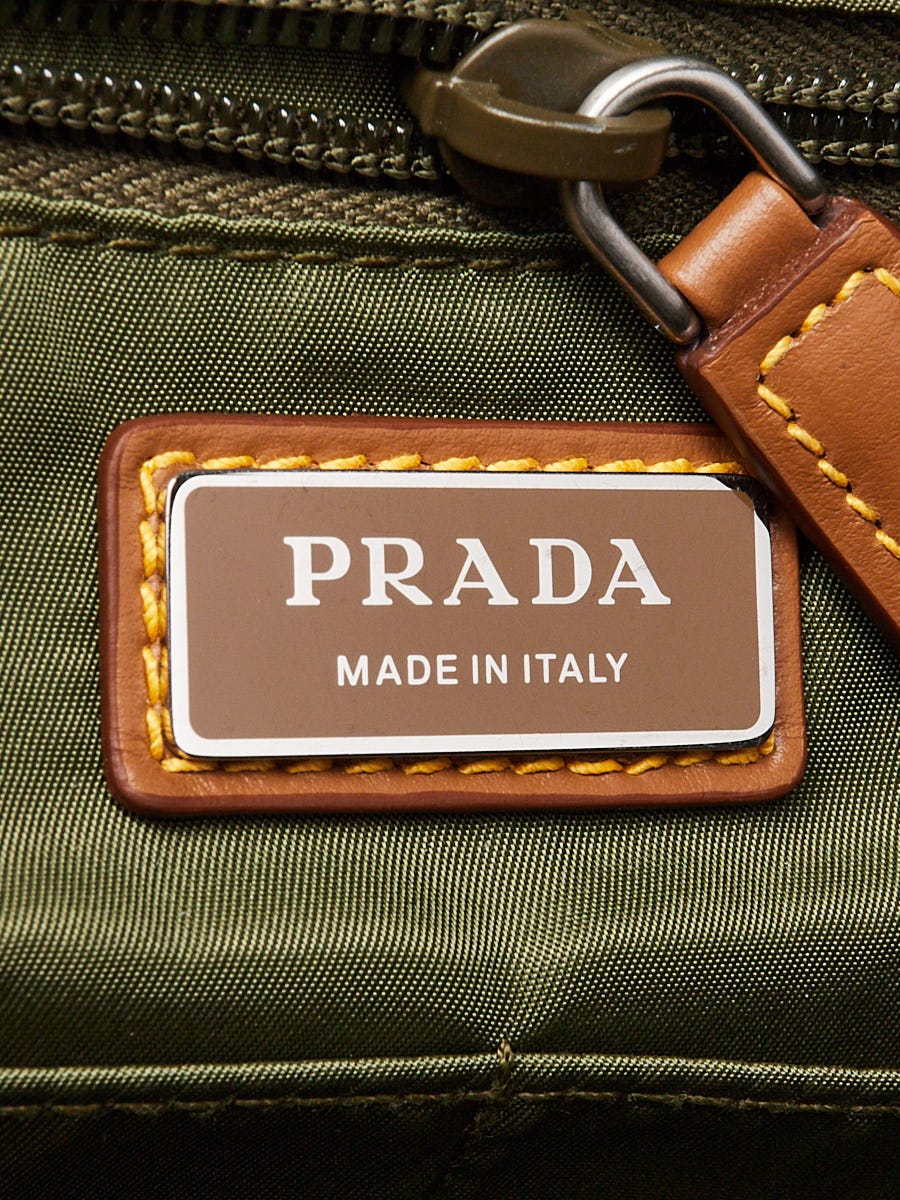 Prada Military/Camel Re-Nylon and Leather Messenger Bag  display picture 3