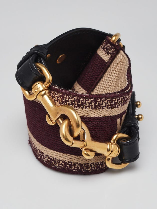 Christian Dior Red Dior Embroidered Canvas Logo Strap