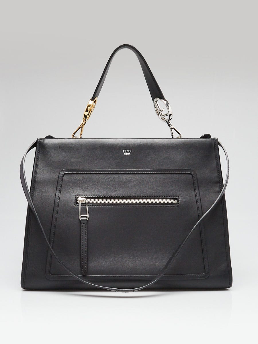 Fendi Black Calfskin Leather Runaway Medium Bag 8BH343
