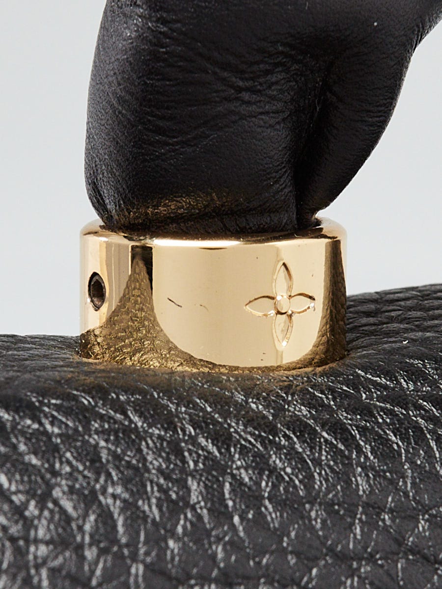 Louis Vuitton Black Pebbled Leather Scrunch Top Handle Twist MM