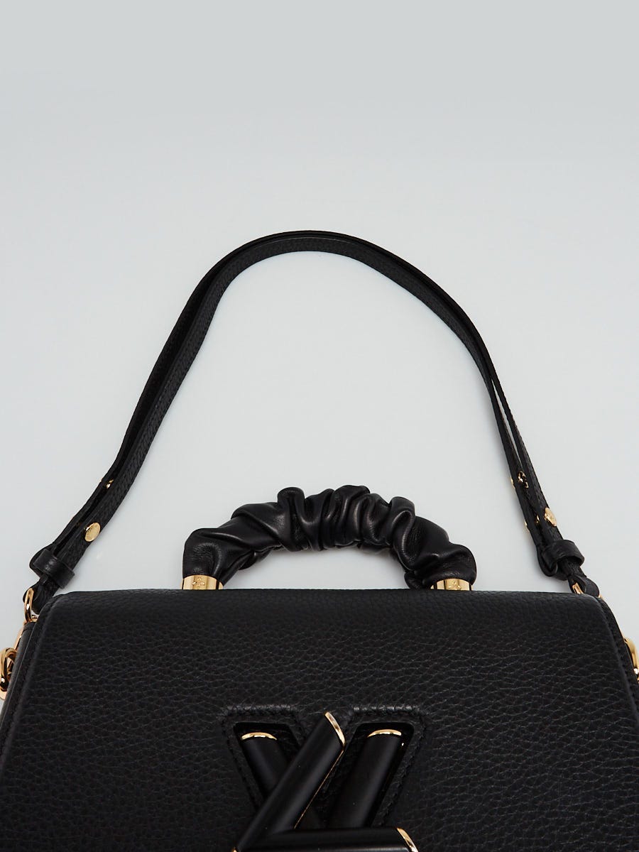 Louis Vuitton Black Pebbled Leather Scrunch Top Handle Twist MM