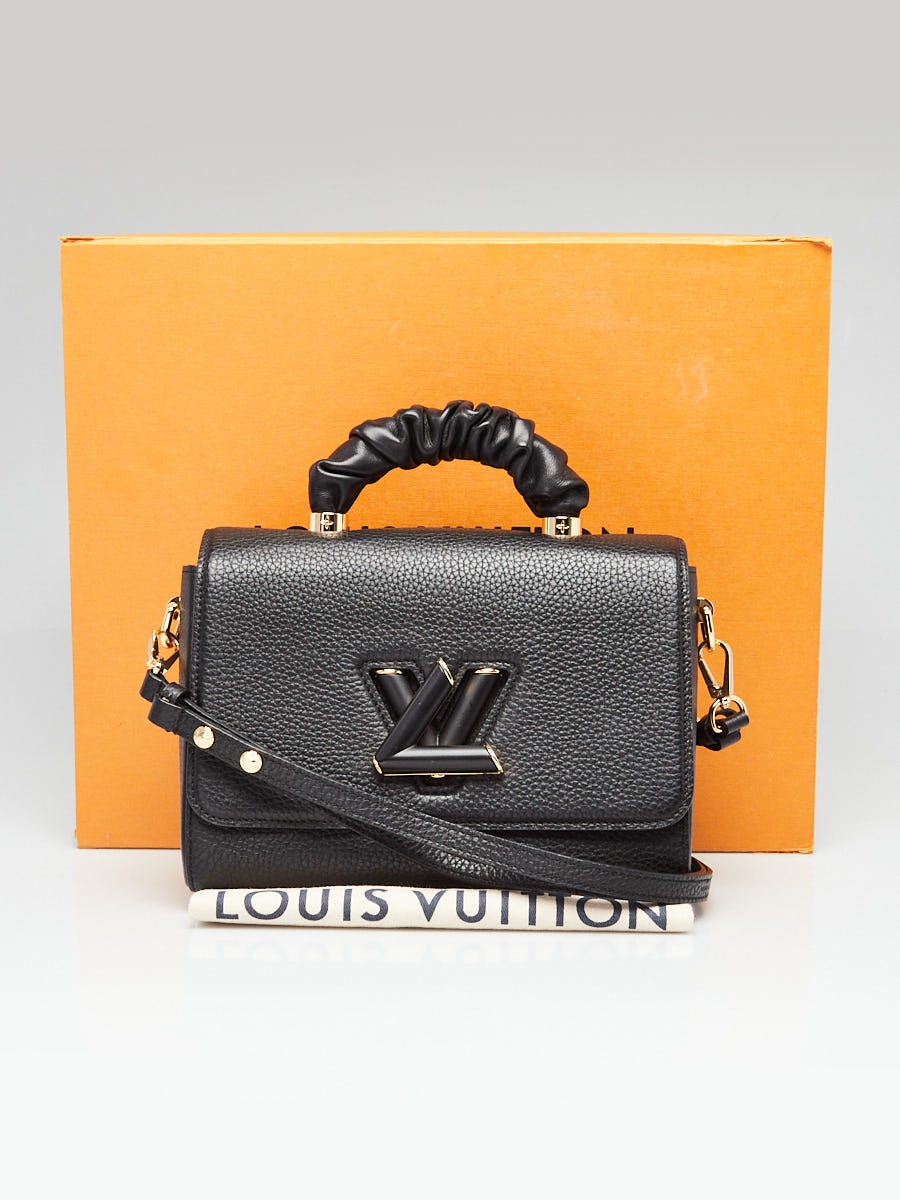 Louis Vuitton Black Pebbled Leather Scrunch Top Handle Twist MM