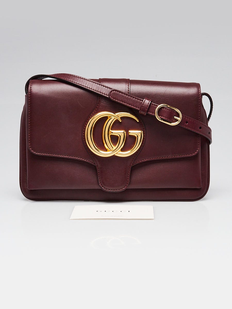 Gucci Burgundy Leather Small Arli Crossbody Bag | Yoogi's Closet