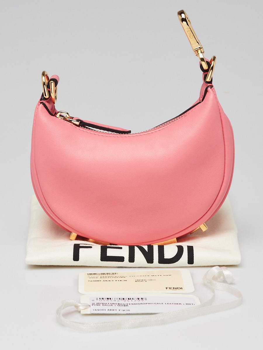 ★関税込★FENDI★Nano Fendigraphy leather charm bag★PINK Fendi Women Nano Fendigraphy Pink Leather Charm