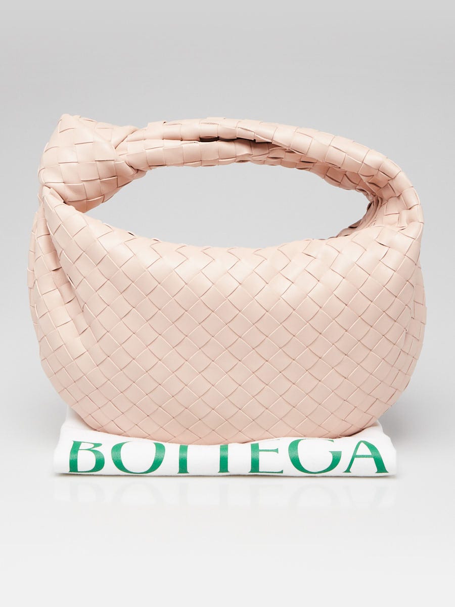 Bottega Veneta Light Pink Intrecciato Woven Nappa Leather Teen