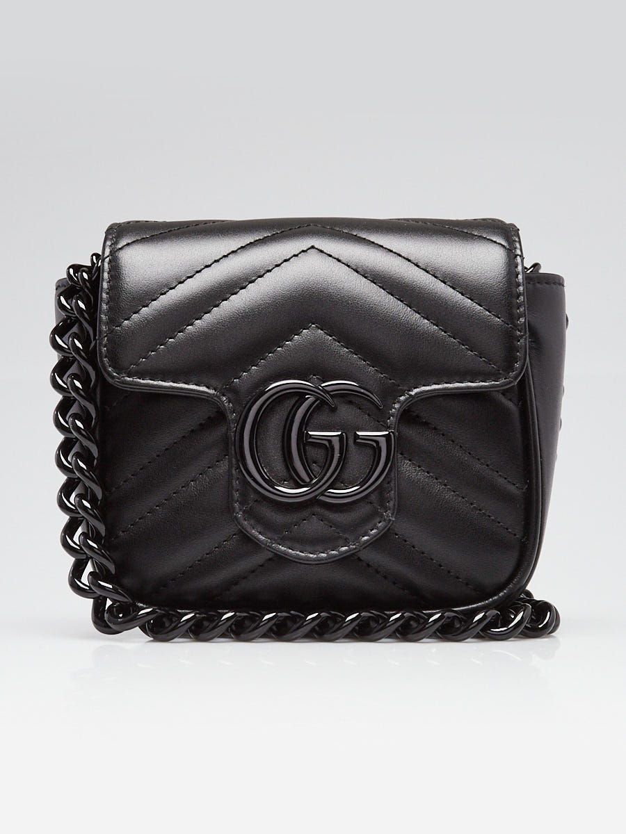Gucci Black Quilted Leather Marmont Shoulder/Waist Bag