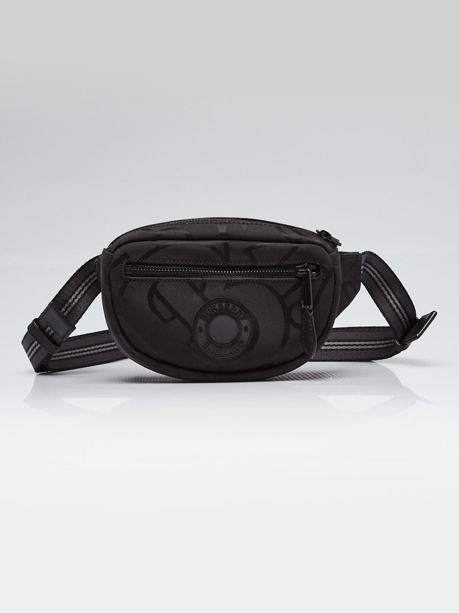 Burberry Black Cotton Embroidered Cannon Bum Bag