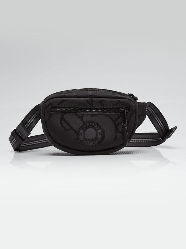 Burberry Black Cotton Embroidered Cannon Bum Bag