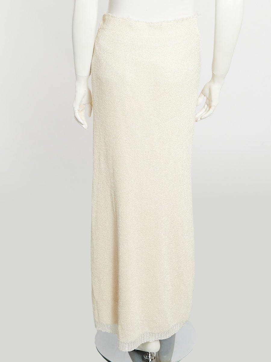 Celine Off White Knit Maxi Skirt Size 6/38