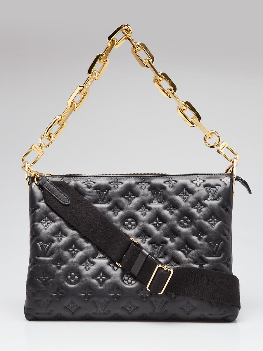 Louis Vuitton Black Monogram Embossed Leather Coussin MM Bag