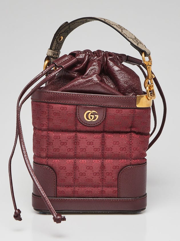 Gucci Burgundy Mini GG Supreme Canvas Triangle Crossbody Bag