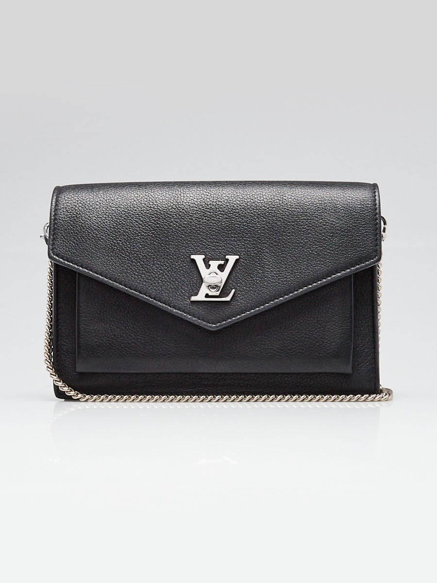 Louis Vuitton Black Leather MyLockMe Chain Pochette Bag