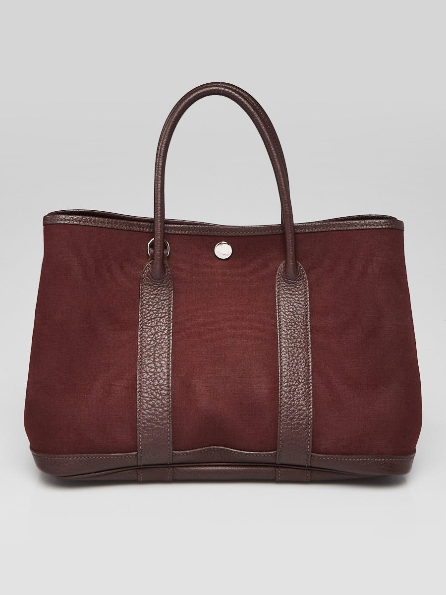【キャンバス/Beton&Rouge H】HERMES Garden Party 30 TPM Hermes Rouge H Canvas and Negonda Leather Garden Party 30