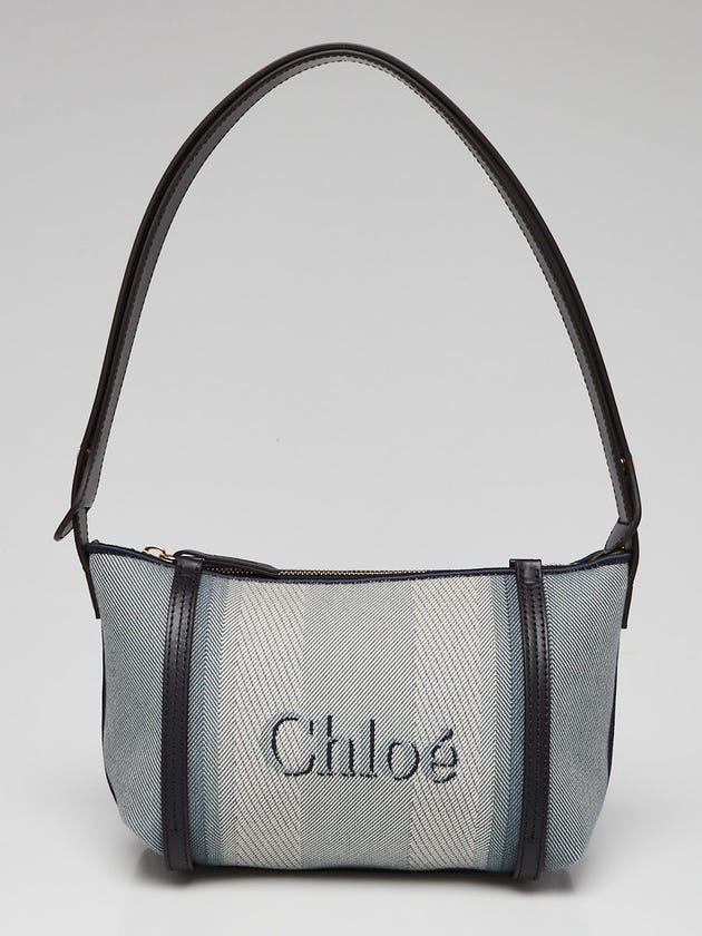 Chloe Blue Canvas/Leather Carry Shoulder Bag