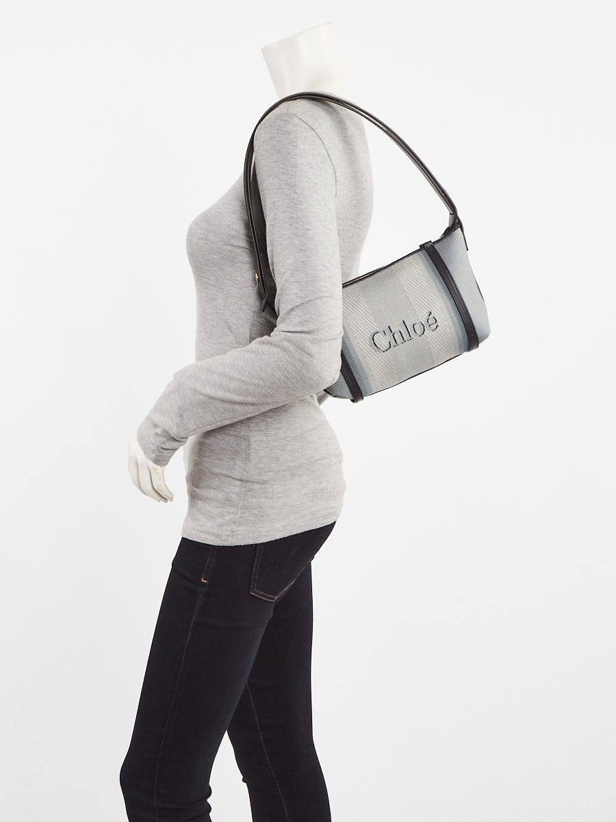 Chloe Blue Canvas/Leather Carry Shoulder Bag