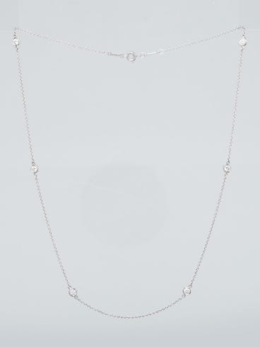 Tiffany
Co. Platinum and Diamond Elsa Peretti 6 Diamonds by the Yard Necklace