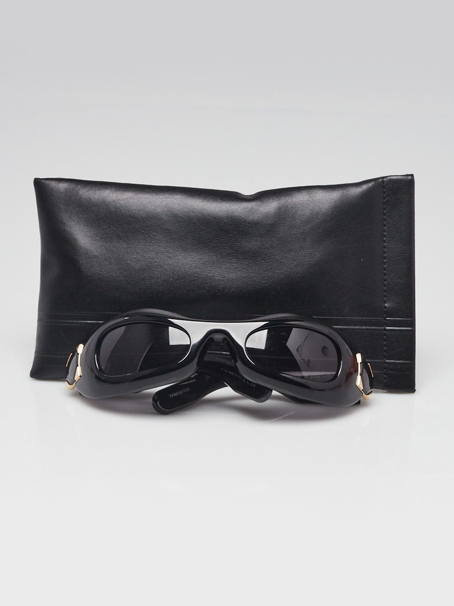 Christian Dior Black Acetate Lady 95.22 Round Sunglasses