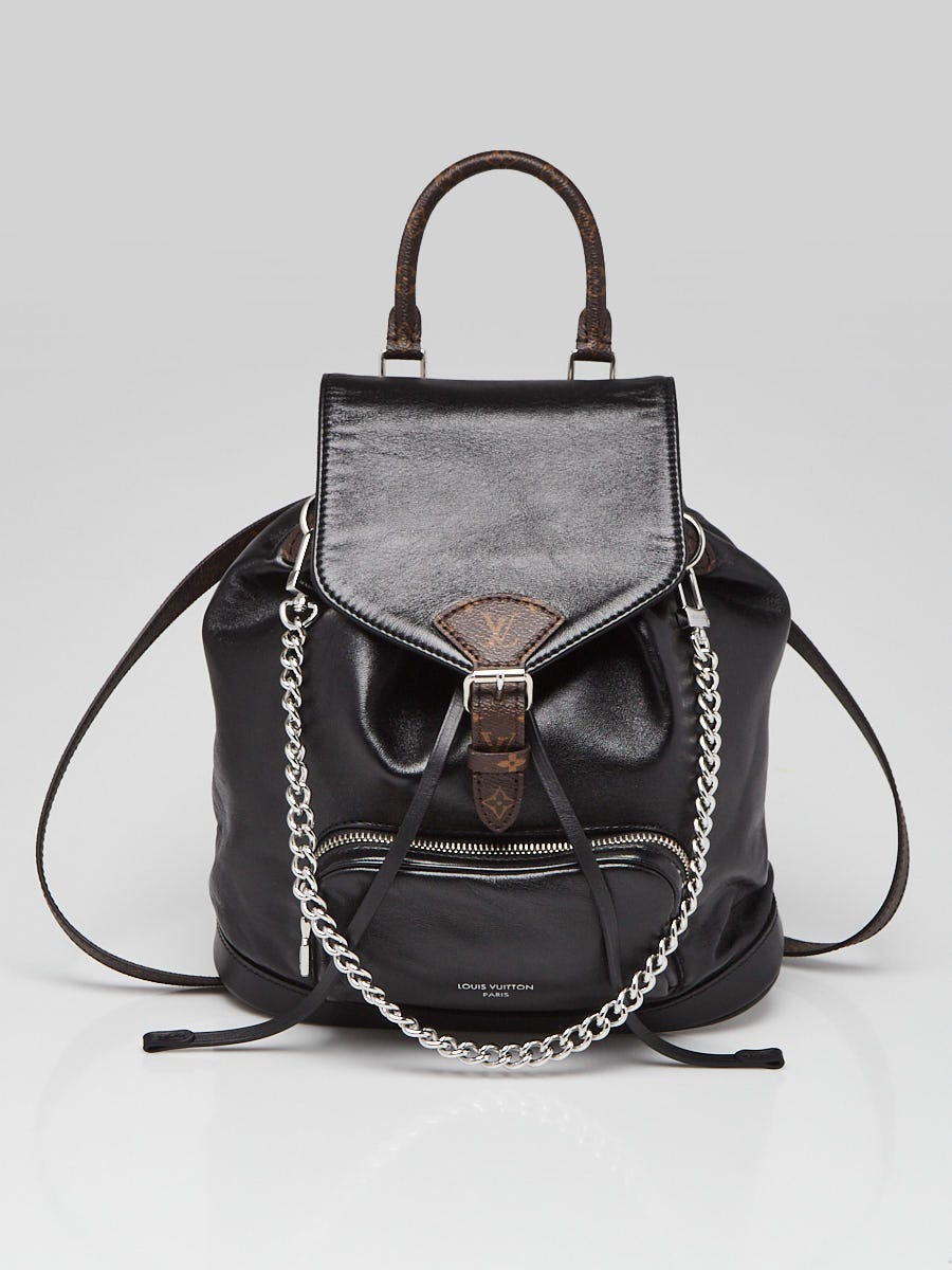 Louis Vuitton Black Lambskin Leather Montsouris Vibe PM Backpack Bag