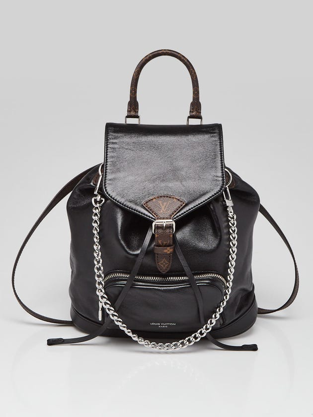 Louis Vuitton Black Lambskin Leather Montsouris Vibe PM Backpack Bag