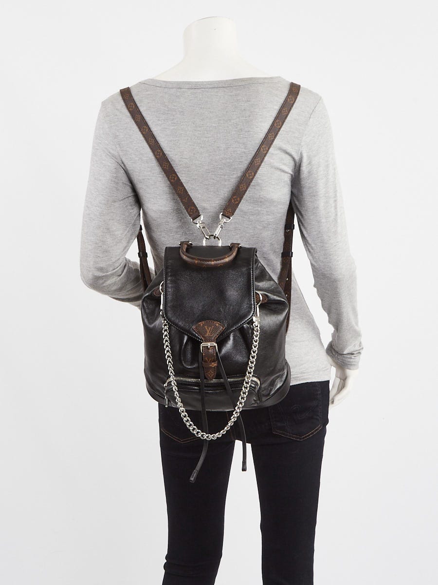 Louis Vuitton Black Lambskin Leather Montsouris Vibe PM Backpack Bag