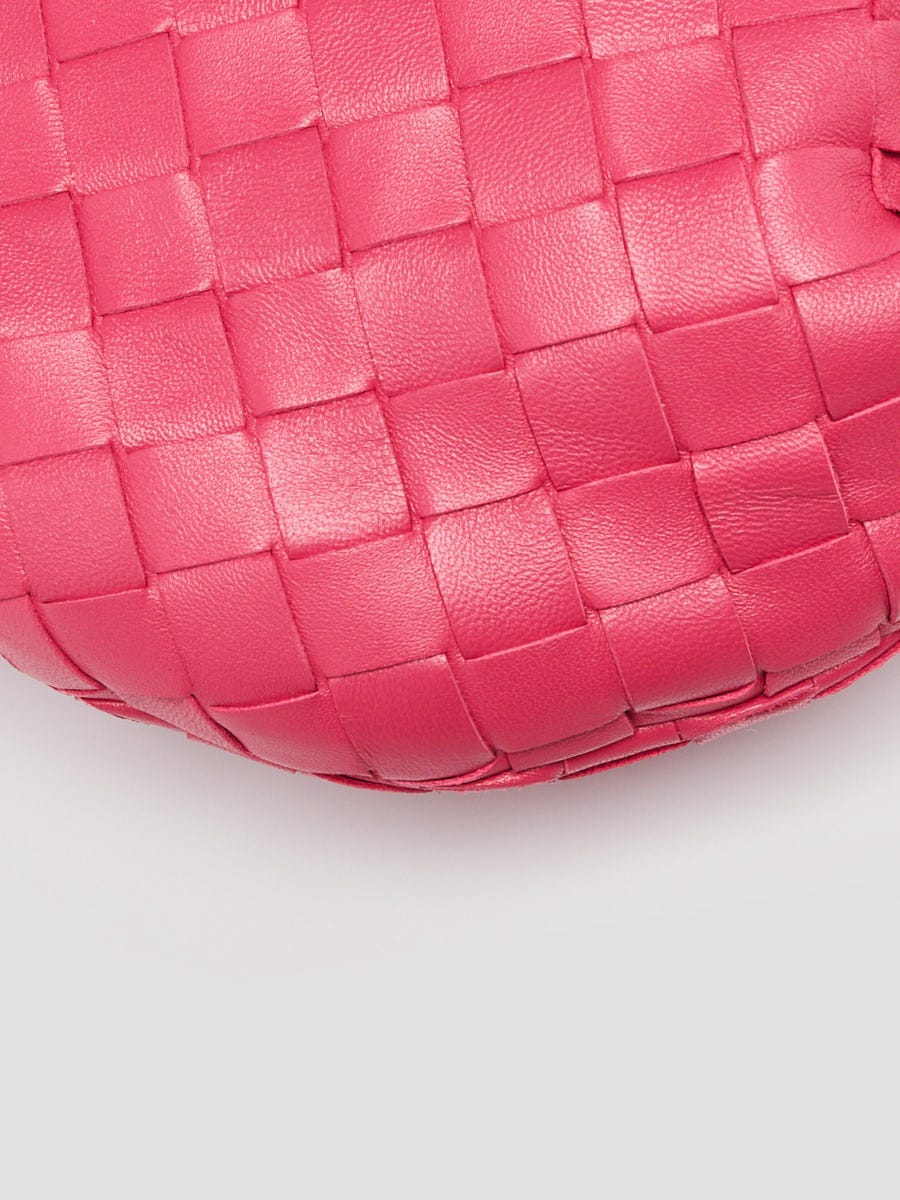 Bottega Veneta Cranberry Intrecciato Woven Nappa Leather Teen