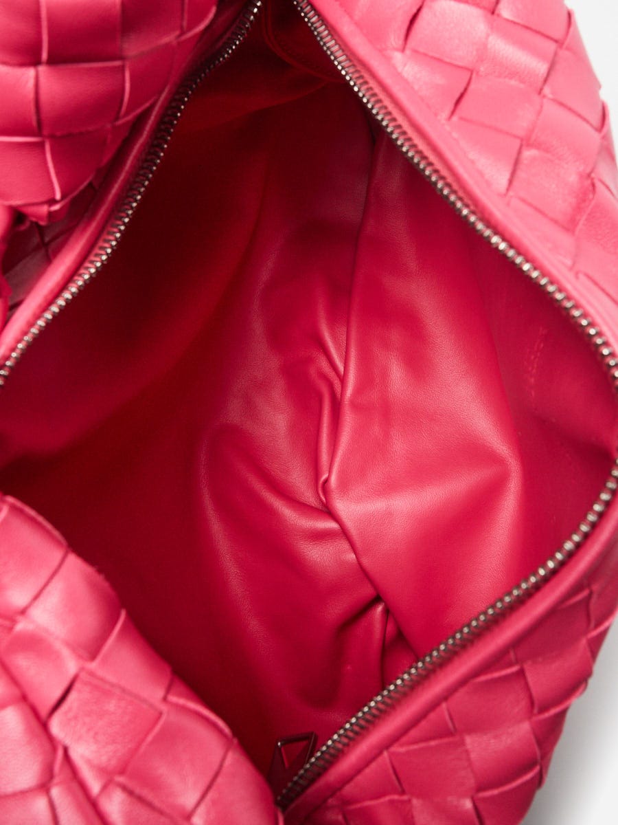 Bottega Veneta Cranberry Intrecciato Woven Nappa Leather Teen
