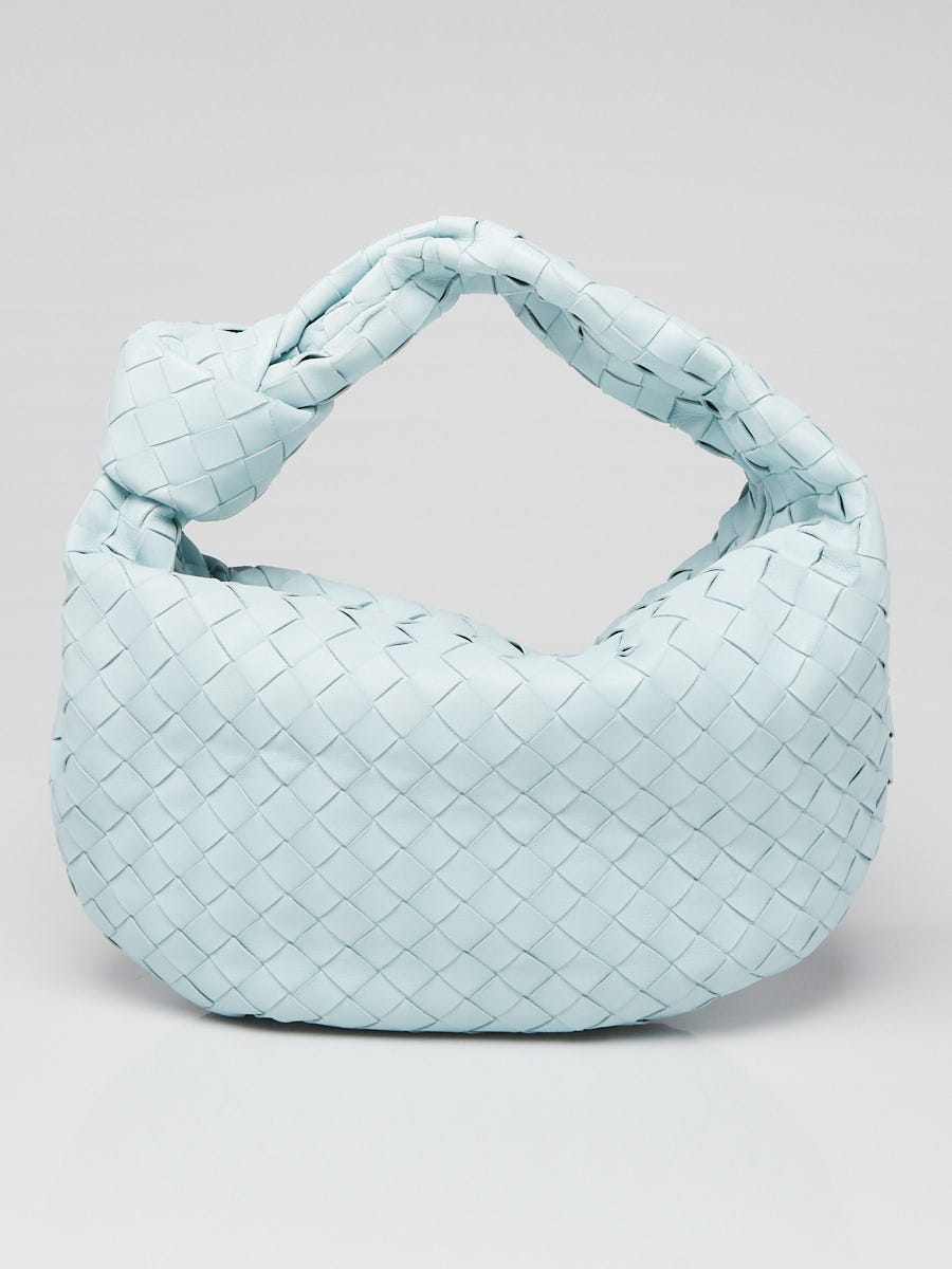 Bottega Veneta Light Blue Intrecciato Woven Nappa Leather Teen Jodie Bag