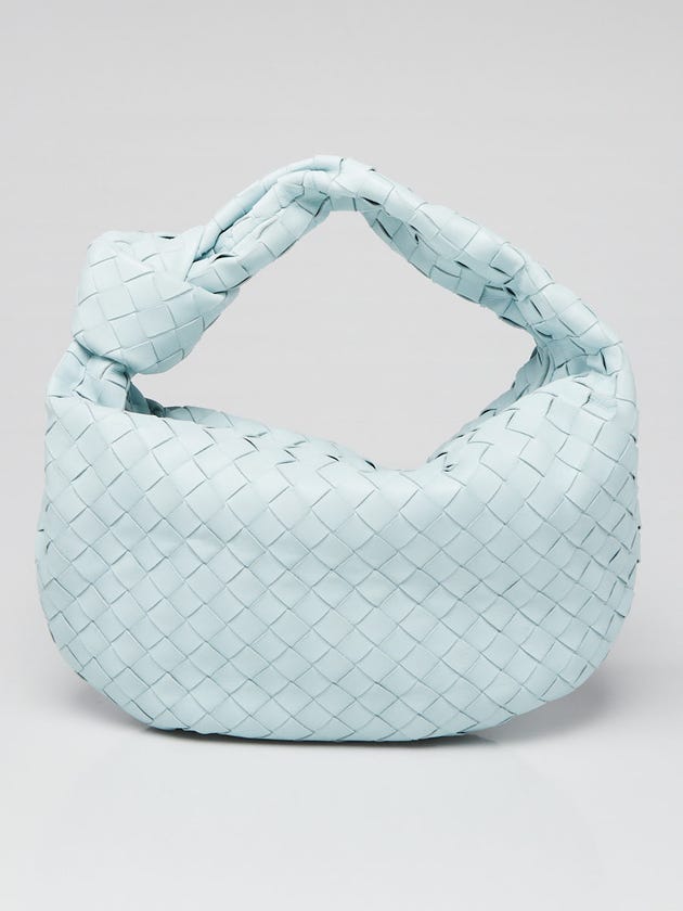 Bottega Veneta Light Blue Intrecciato Woven Nappa Leather Teen Jodie Bag