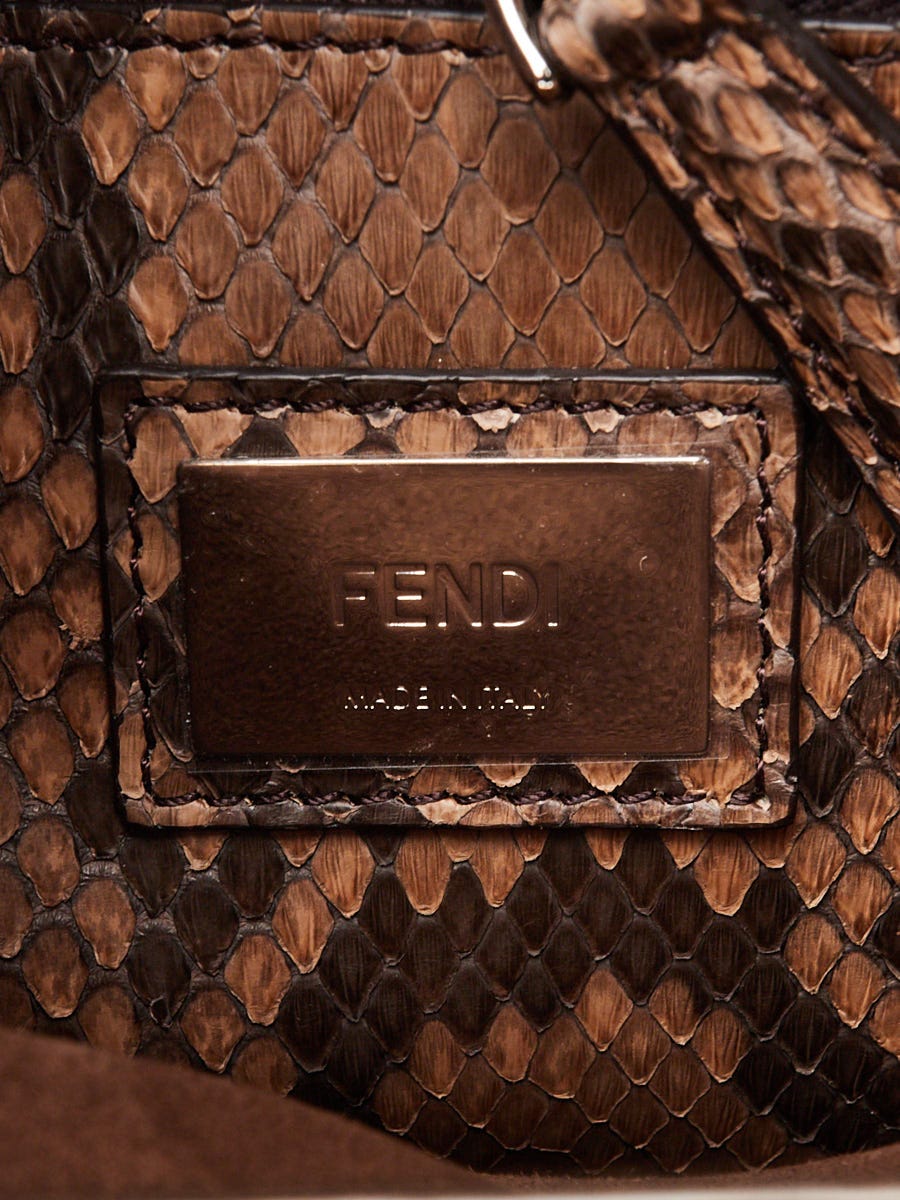 Fendi Raffia and Python Medium Whipstitch Peekaboo Bag 8BN290