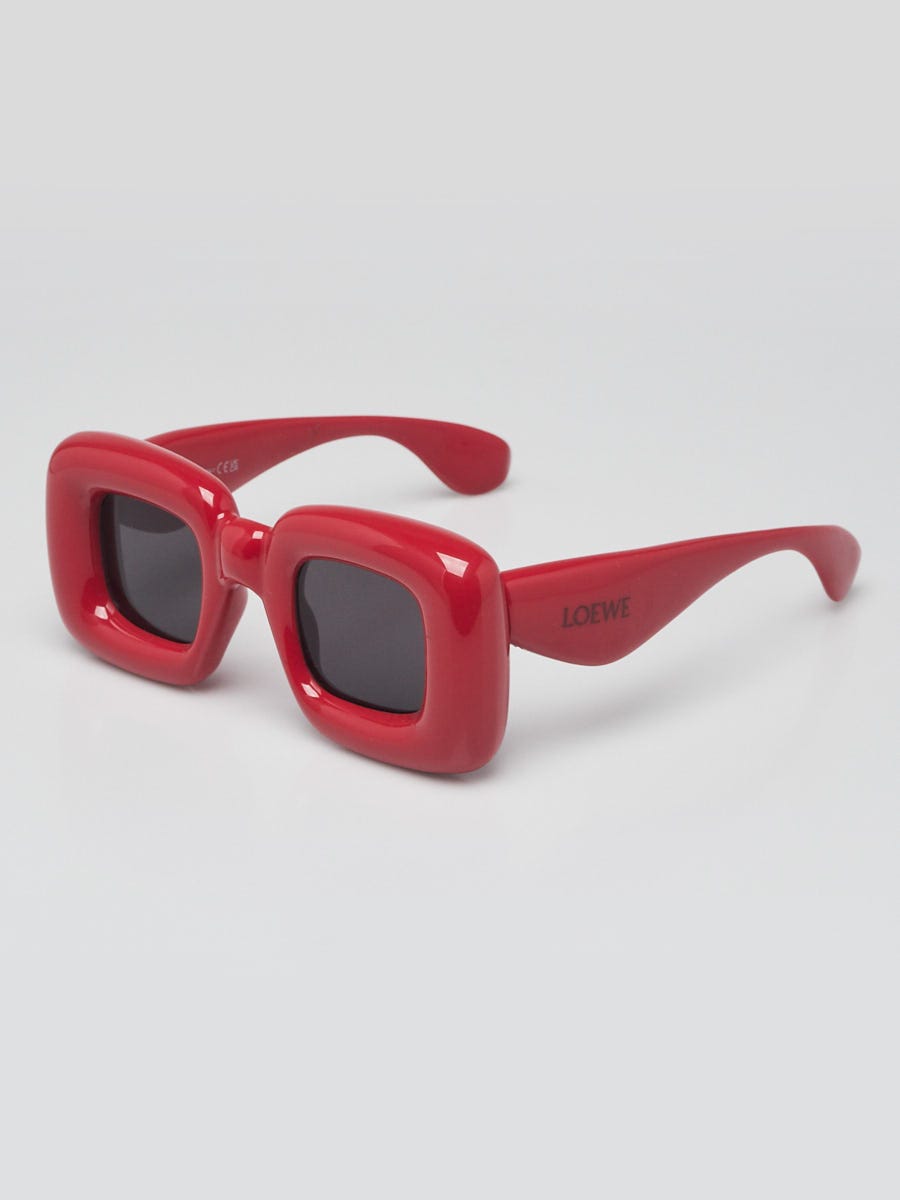 Loewe Red Acetate Inflated Square Frame Sunglasses - LW400981