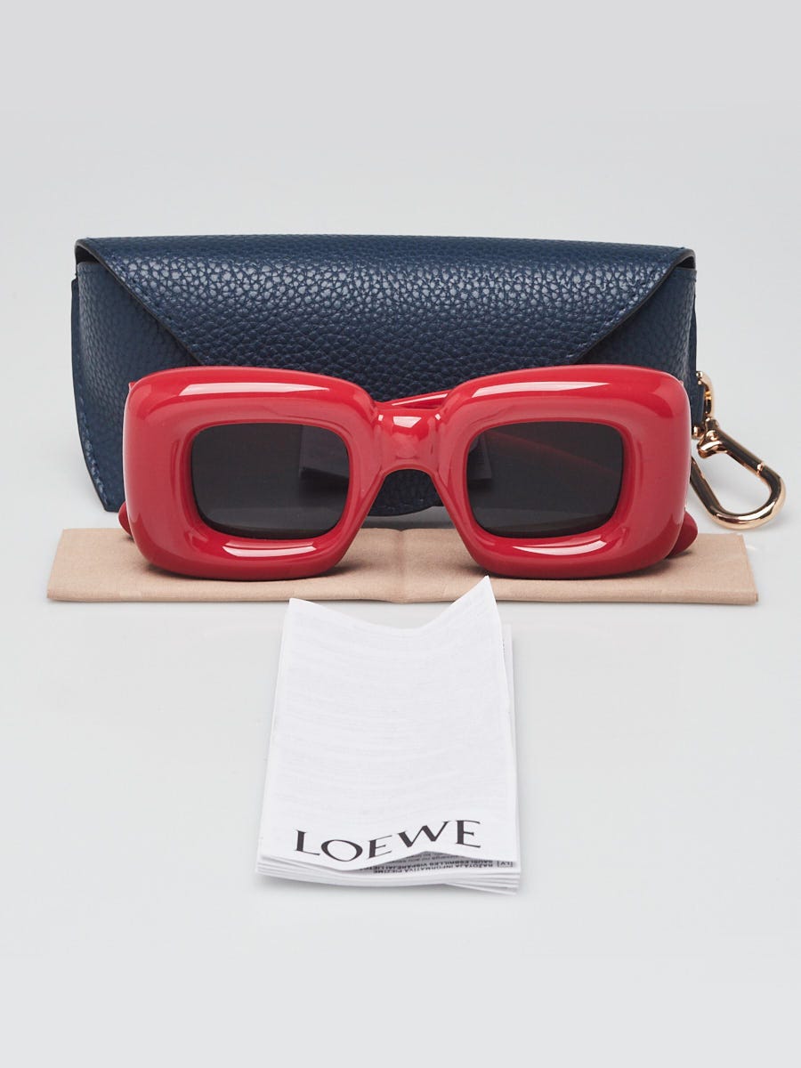 Loewe Red Acetate Inflated Square Frame Sunglasses - LW400981
