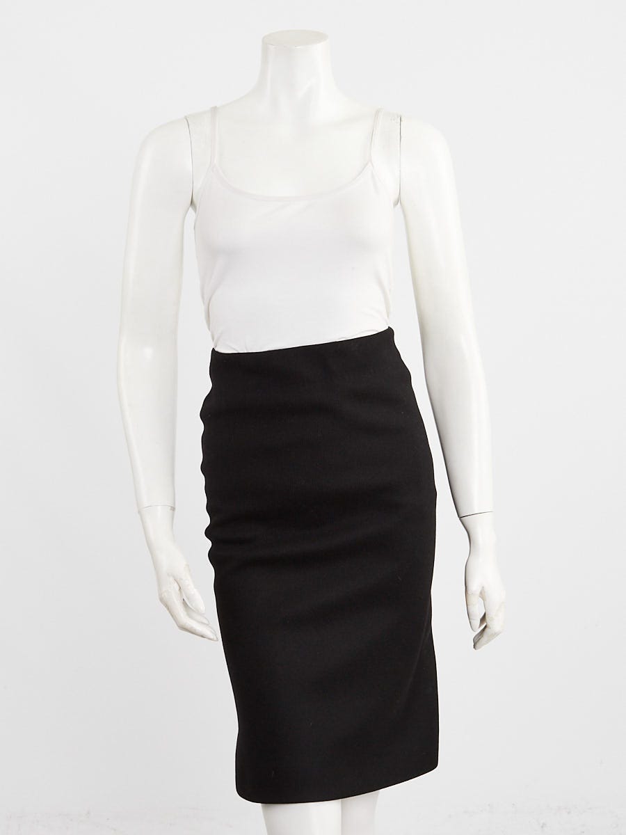 Louis Vuitton Black Wool Pencil Skirt Size 2/34