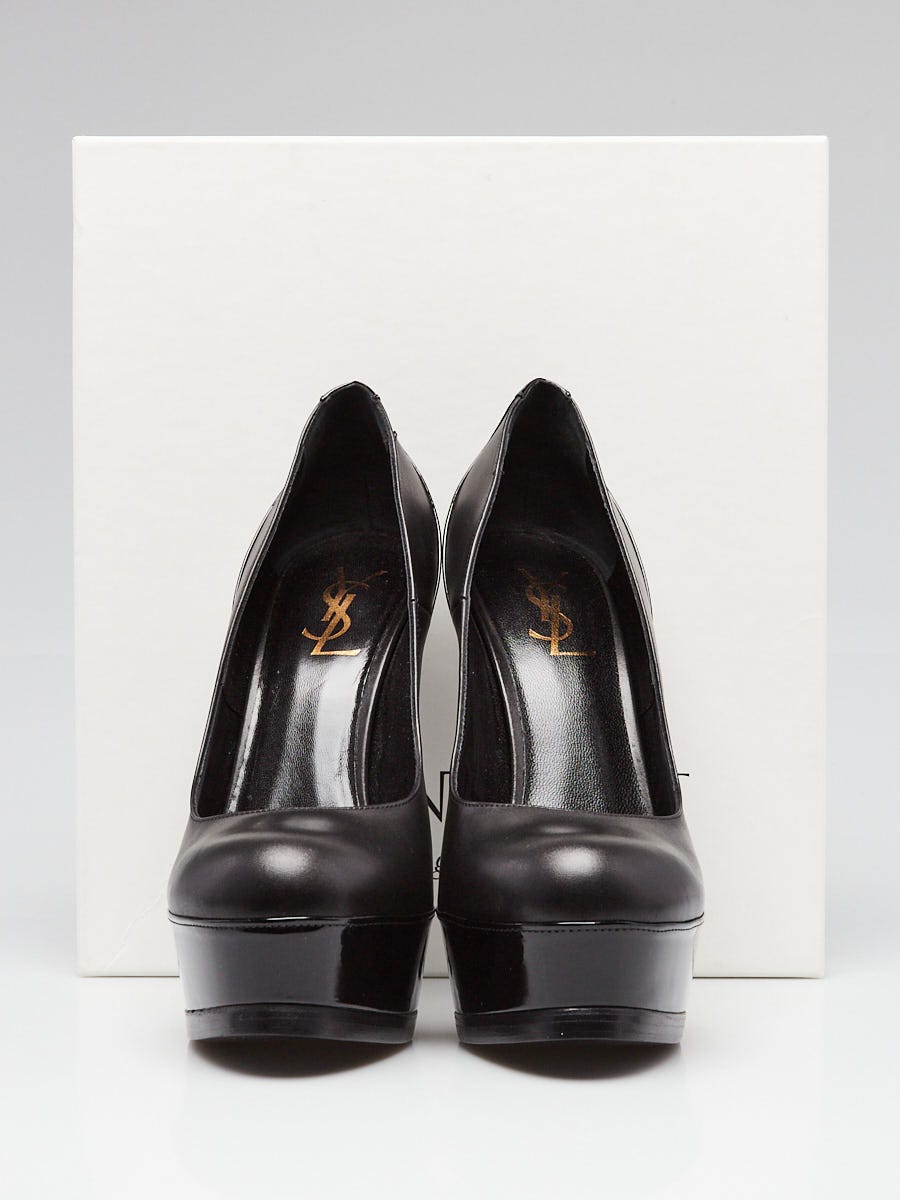 Yves Saint Laurent Black Leather Tribtoo 105 Platform Pumps