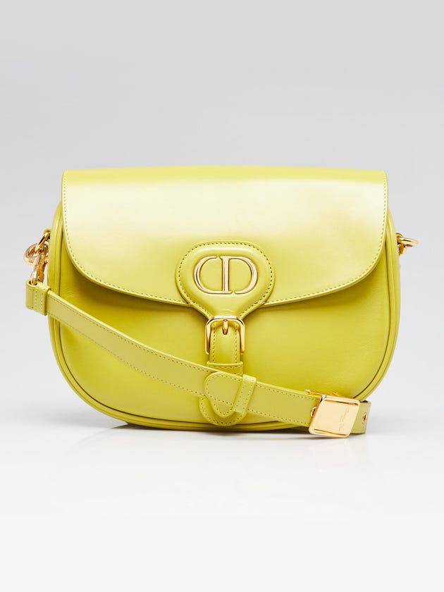Christian Dior Yellow Green Smooth Calfskin Leather Medium Bobby Crossbody Bag