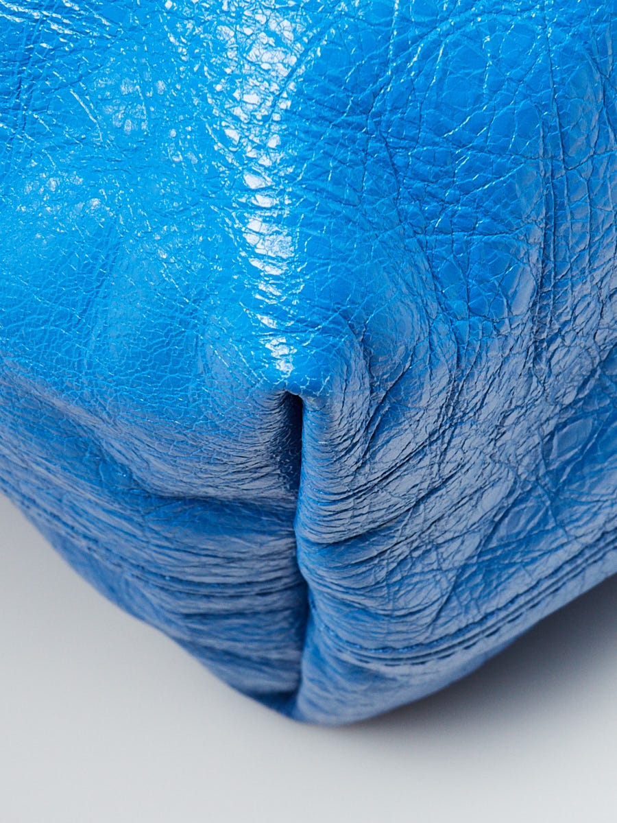 Balenciaga Blue Leather Oversized Carry Shopper M Bag | Yoogi's Closet