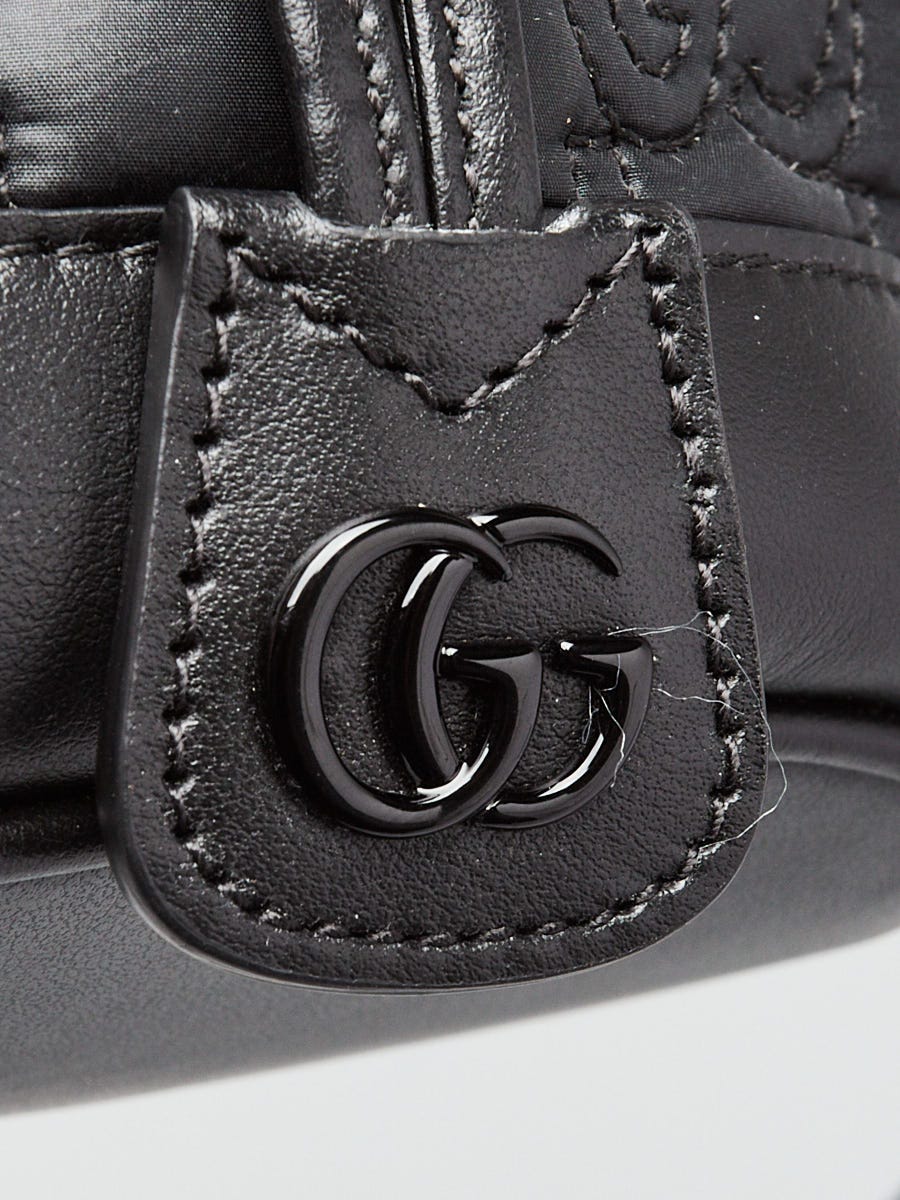 Gucci Black Leather/Nylon GG Metalasse Small Bucket Bag | Yoogi's