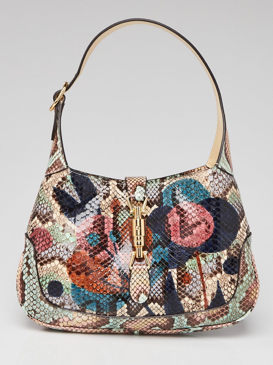 Gucci Green/Blue/Brown Multicolor Python Jackie 1961 Small