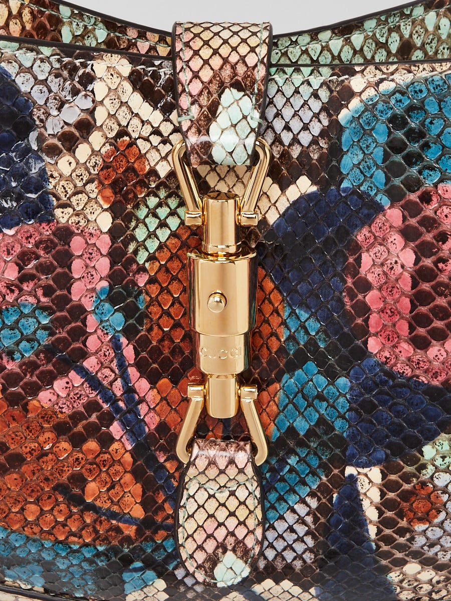 Gucci Green/Blue/Brown Multicolor Python Jackie 1961 Small