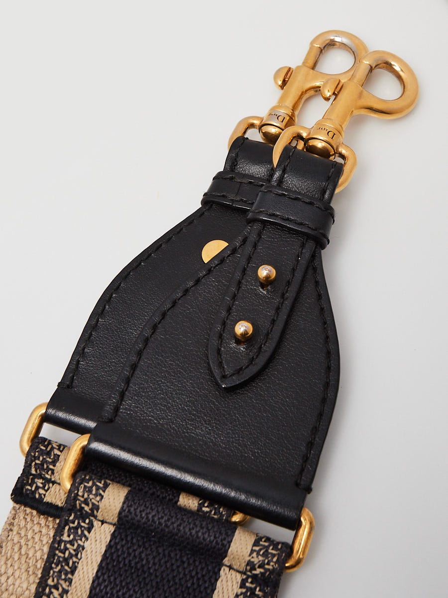 Christian Dior Blue Dior Embroidered Canvas Logo Strap