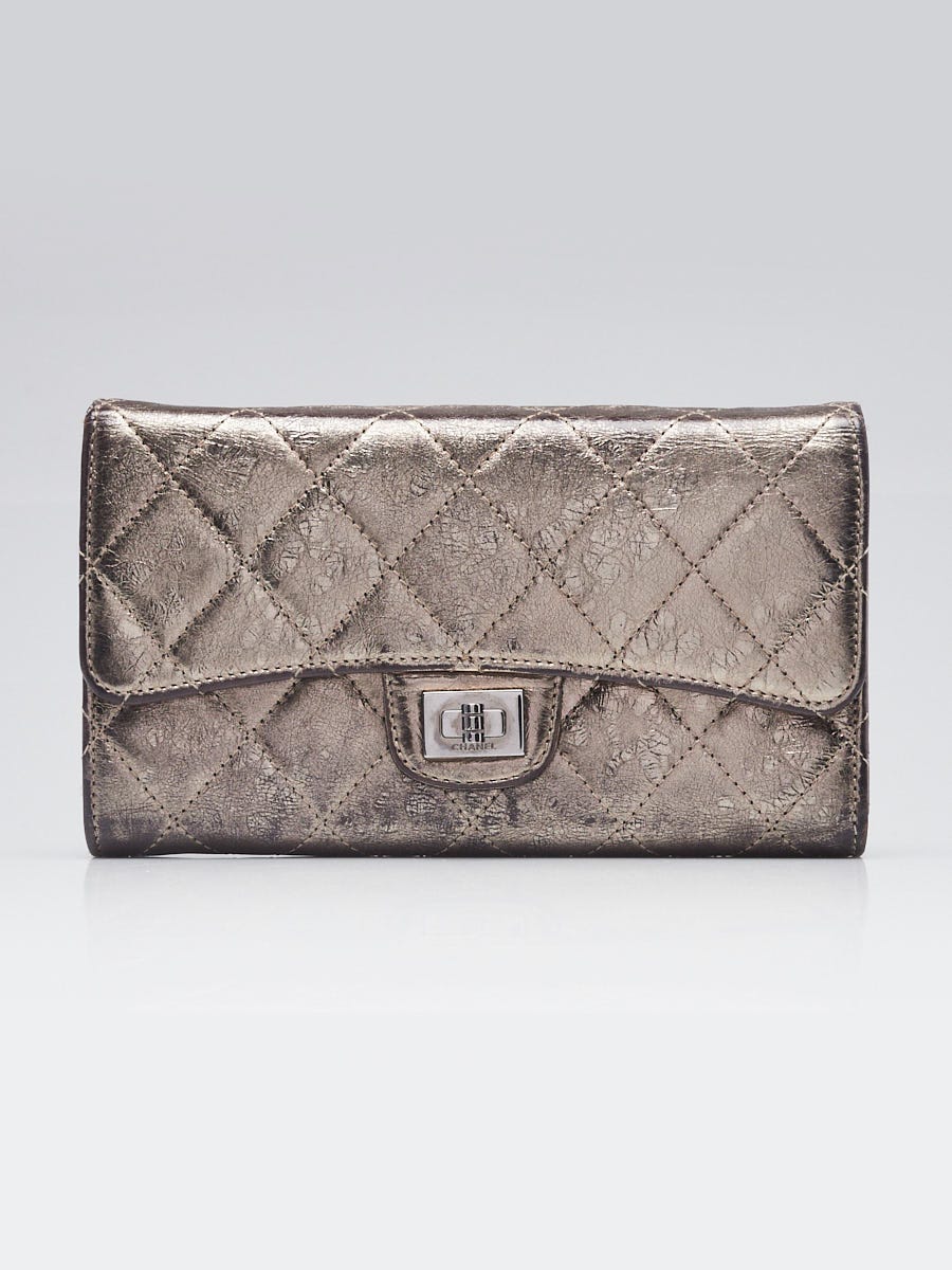 Chanel Silver 2.55 Reissue Quilted Calfskin L Flap Wallet