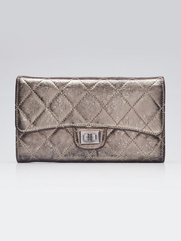 Chanel Silver 2.55 Reissue Quilted Calfskin L Flap Wallet