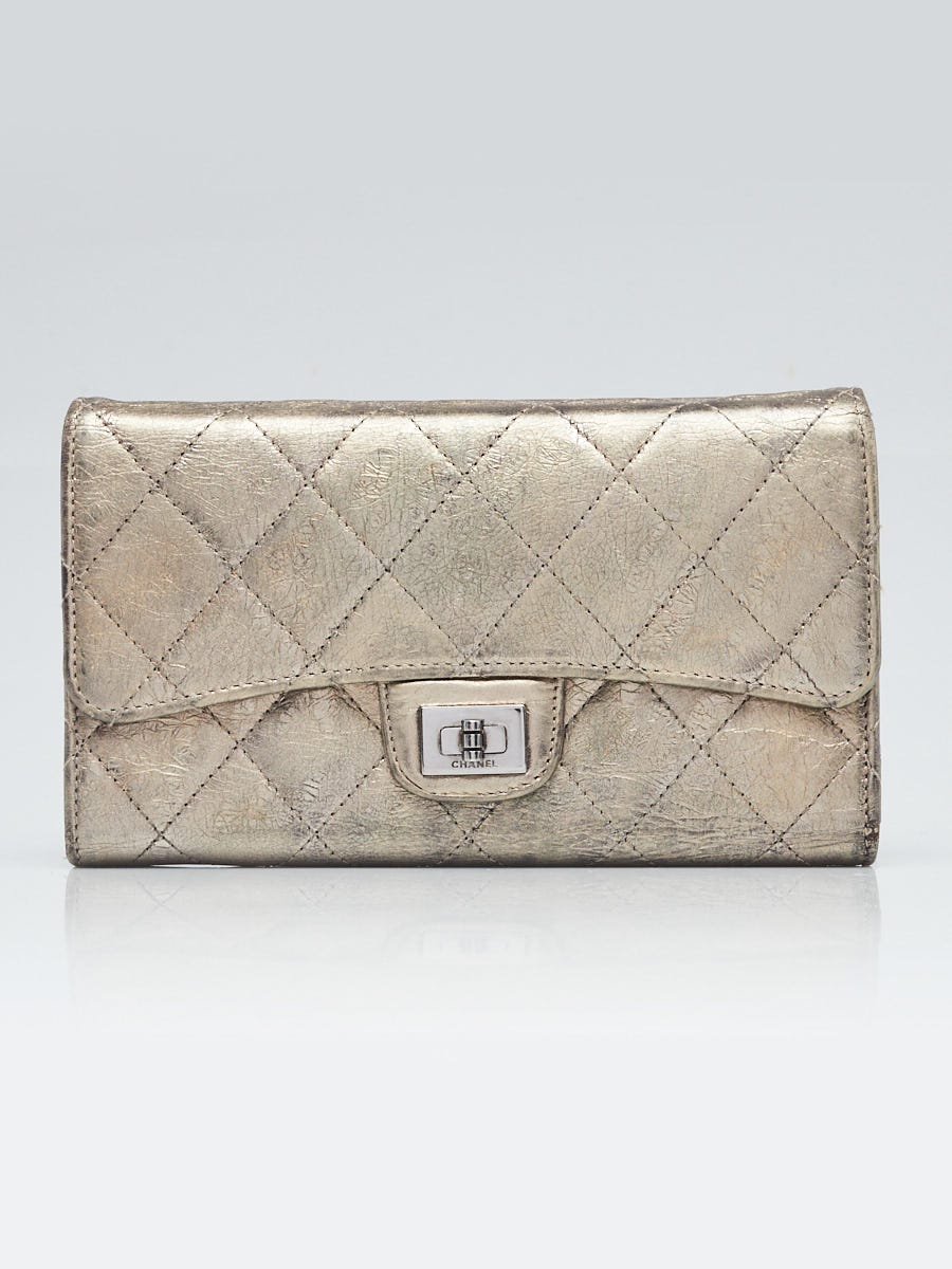Chanel Silver 2.55 Reissue Quilted Calfskin L Flap Wallet