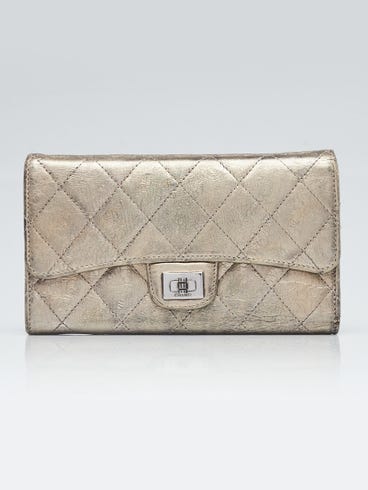 Chanel Silver 2.55 Reissue Quilted Calfskin L Flap Wallet