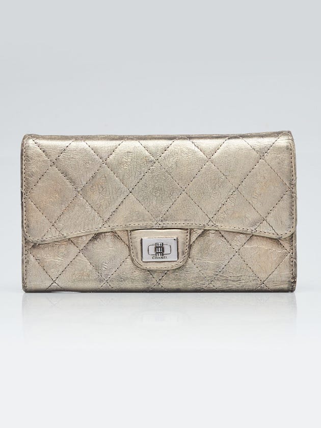 Chanel Silver 2.55 Reissue Quilted Calfskin L Flap Wallet