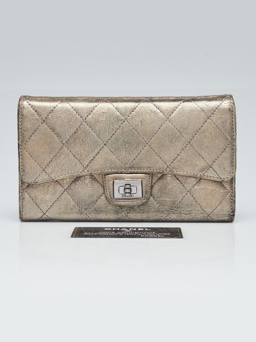 Chanel Silver 2.55 Reissue Quilted Calfskin L Flap Wallet