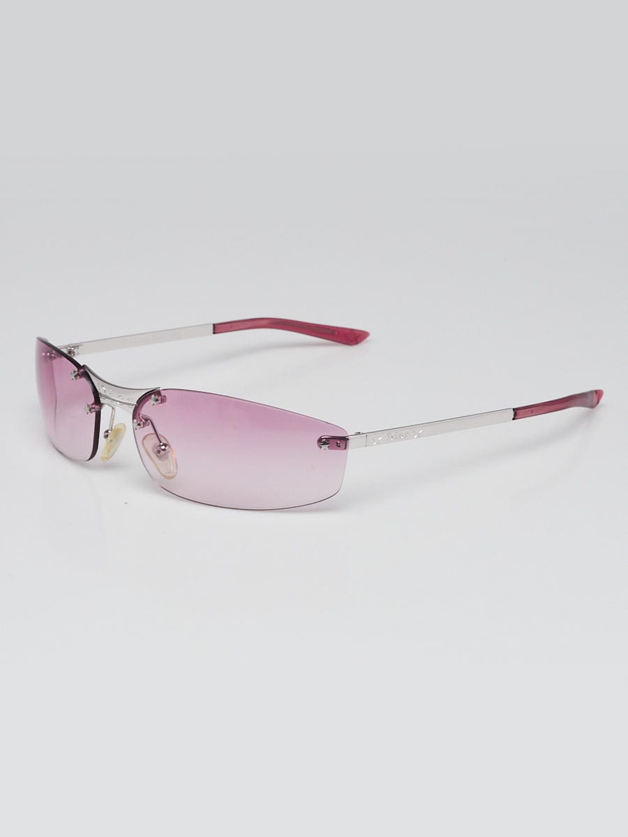 Christian Dior Silver Metal Pink Lens MiniPop Sunglasses | Yoogi's